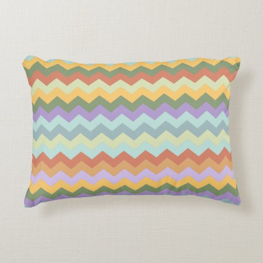 Colorful chevron stripes pattern decorative pillow Zazzle