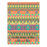 Colorful Chevron Zig Zag Tribal Aztec Ikat Pattern Postcards