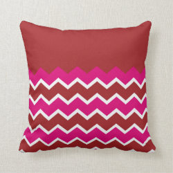 Colorful Chevron Zigzag Red Hot Pink Pillow
