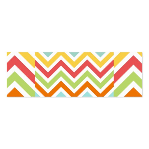 Colorful Chevron Zigzag Stripes Pattern Business Card Template