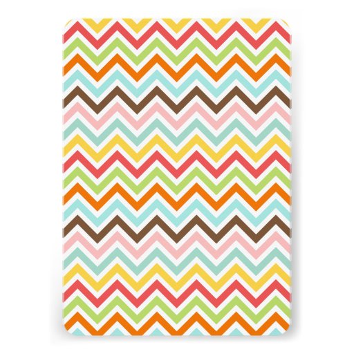 Colorful Chevron Zigzag Stripes Pattern Invite