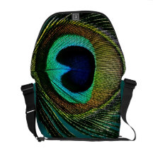 Colorful Chic Photography Peacock Feather Photo Commuter Bag