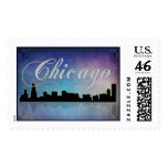 Colorful Chicago, Illinois skyline Stamps