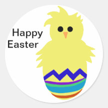Colorful Chick Egg Easter Stickers