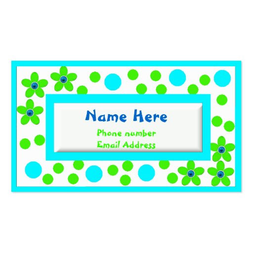 Colorful Childrens Calling Cards Business Card Templates (front side)
