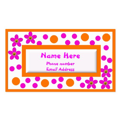 Colorful Childrens Calling Cards Business Card (front side)