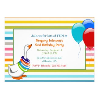 Colorful Child's Birthday Party Invitation
