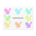 colorful chipmunks post card