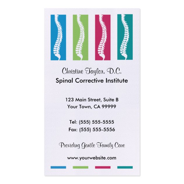 Colorful Chiropractic Business Cards