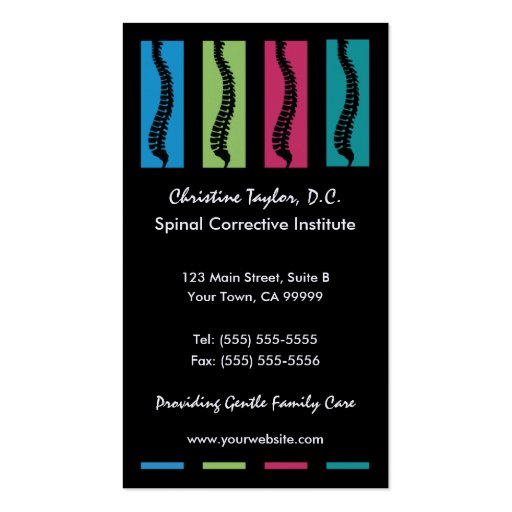 Colorful Chiropractic Business Cards