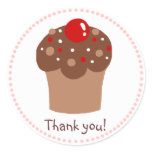 Colorful Chocolate Cupcake Round Stickers