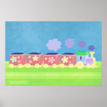 Colorful Choo Choo Train Poster