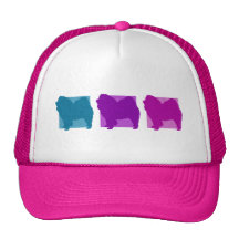 Colorful Chow Chow Silhouettes Mesh Hat