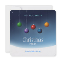 Colorful Christmas Balls Party invitation by BluePlanet Colorful Christmas Balls Party invitation