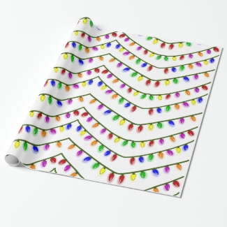 Colorful Christmas Lights Whimsical Wrapping Paper