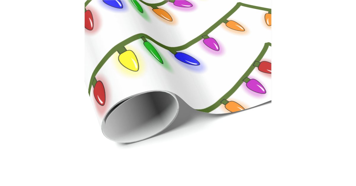 Colorful Christmas Lights Whimsical Wrapping Paper Zazzle