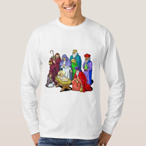 Colorful Christmas Nativity Scene TShirt Zazzle