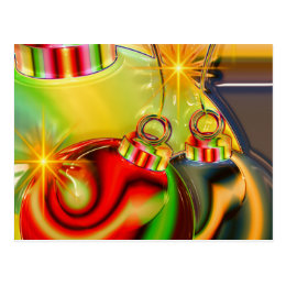 Colorful Christmas Ornament Mirrored Decoration Postcard
