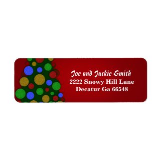 Colorful Christmas Tree Address Labels