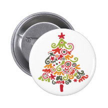Colorful Christmas Tree Button