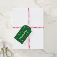 Colorful Christmas tree lights gift tag labels Pack Of Gift Tags
