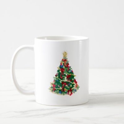 Colorful Christmas Tree: Vector Art: mugs