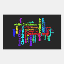 Colorful Christmas Word Cloud Sticker