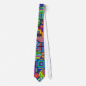 Colorful Circle Patterns on Blue Background Tie by customties Colorful Circle Patterns on Blue Background Tie