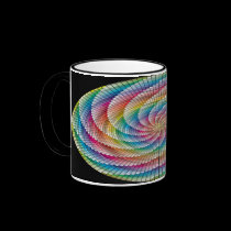 Colorful circle spiral pattern mug