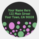 Colorful Circles Address Label Round Sticker