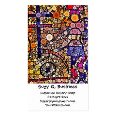 Colorful Circles Mosaic Southwestern Cross Design Business Card Template