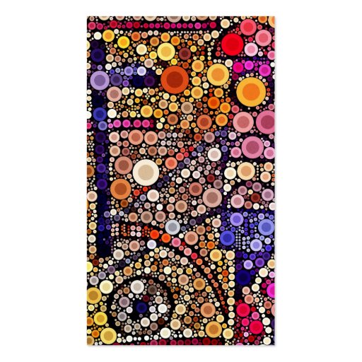 Colorful Circles Mosaic Southwestern Cross Design Business Card Template (back side)