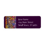 Colorful Circles Mosaic Southwestern Cross Design Return Address Labels
