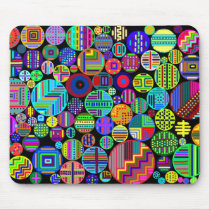 Colorful Circles on Black Background mousepads by JKdesigns Colorful Circles on Black Background mousepads