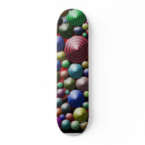 Colorful Circles Red Skateboard