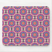 Colorful Circular Repeating Abstract Pattern Mouse Pad