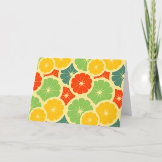 Colorful Citrus Fruit Greeting / Thank You card