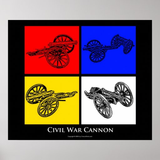 Colorful Civil War Cannons Poster