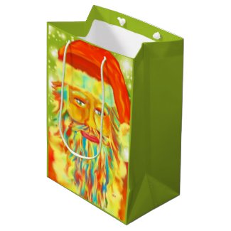 "Colorful Claus" Digital Art Santa Medium Gift Bag