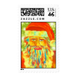 "Colorful Claus" Digital Art Santa Stamps