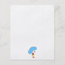 Colorful Clown Cartoon. Blue Hair. Flyer