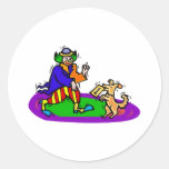 Colorful clown with dog stickers