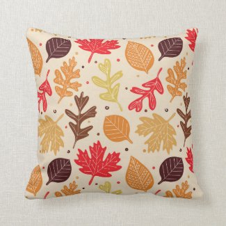 Colorful Collection of Leaves Decorative Throw Pillow