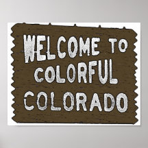 Colorful Colorado welcome sign custom size poster