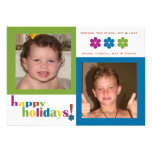 Colorful Colorblock Holiday Photo Card Custom Invite