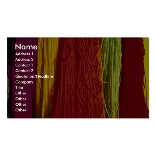 Colorful Colored wool yarn for weaving, Kairouan Business Cards