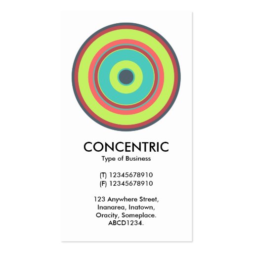 Colorful Concentric Circle 04 Business Card