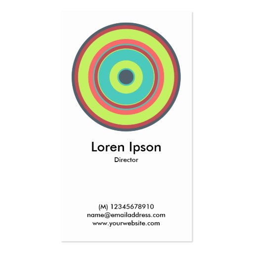 Colorful Concentric Circle 04 Business Card (back side)