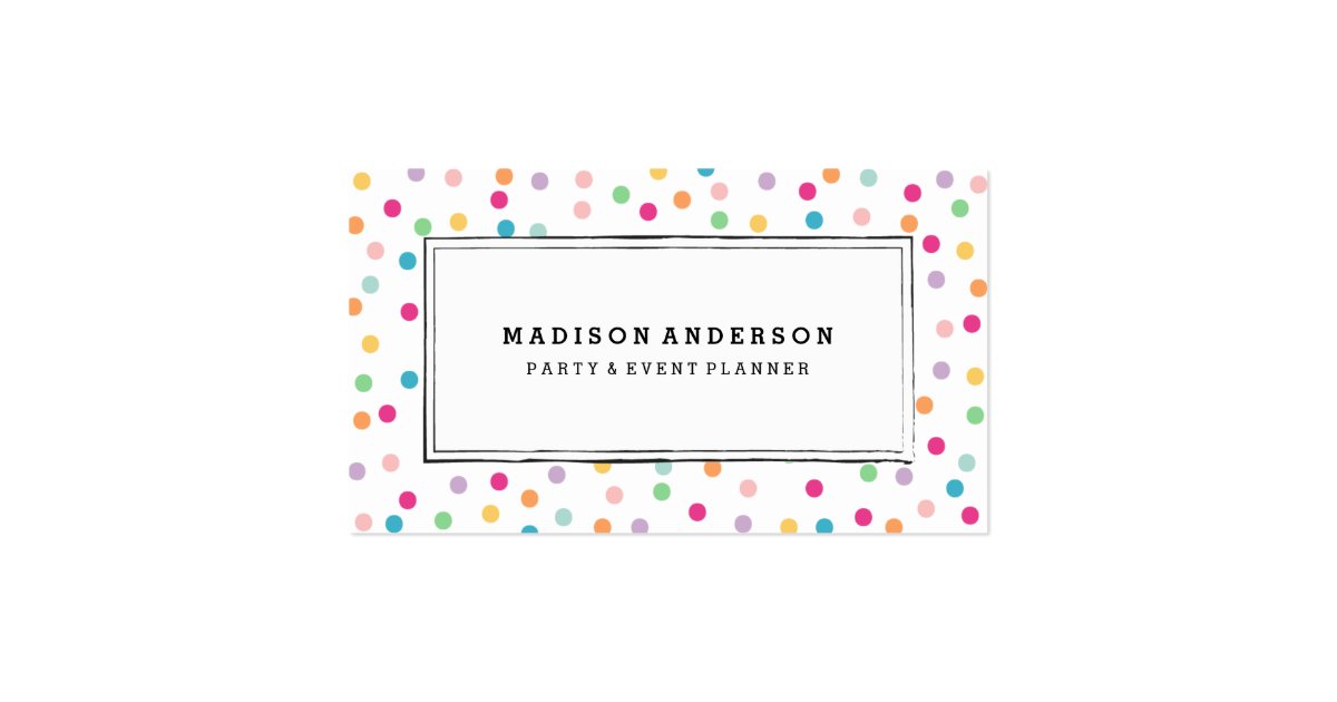 Colorful Confetti Business Cards Zazzle