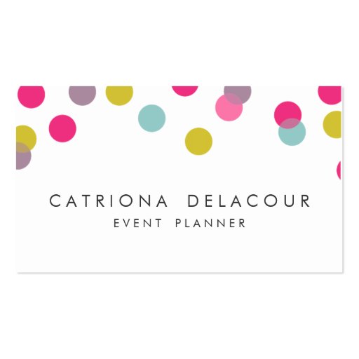 Colorful Confetti Dots Modern Business Card (front side)